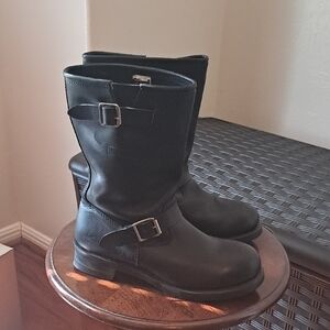 Ride Tecs Men's Black Leather Boots SIZE 12 W